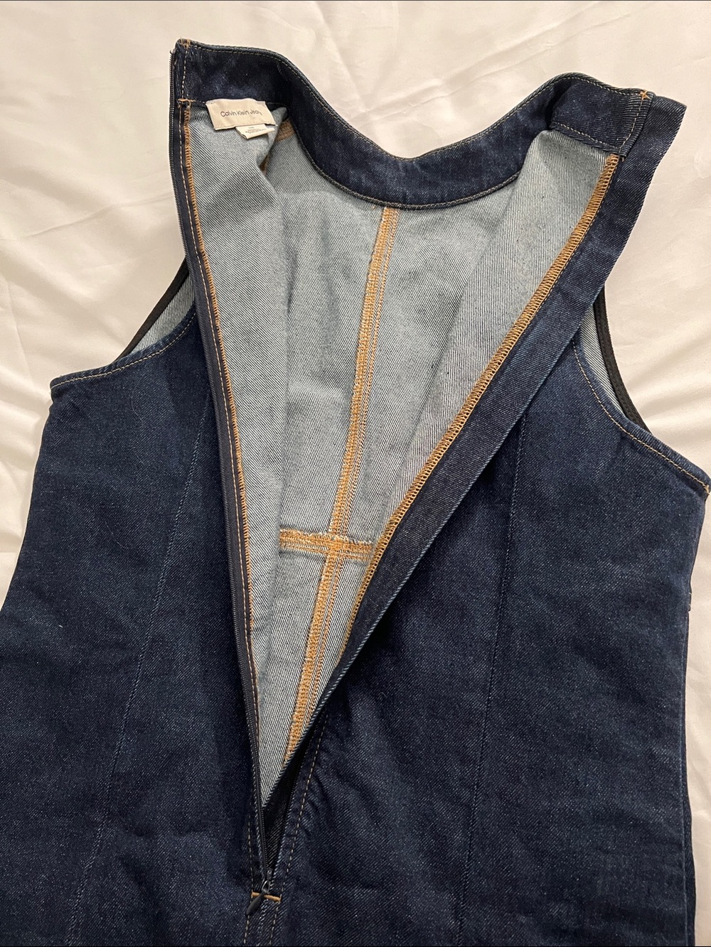 Calvin Klein Jeans Dark Denim Midi Dress L - Picture 10 of 14